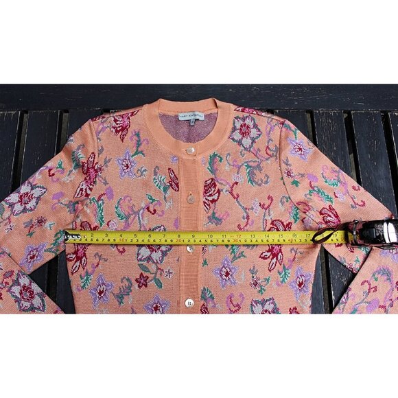 Mary Katrantzou - Button Front Floral Cardigan in a Silk Cashmere Blend, Med - Picture 5 of 12